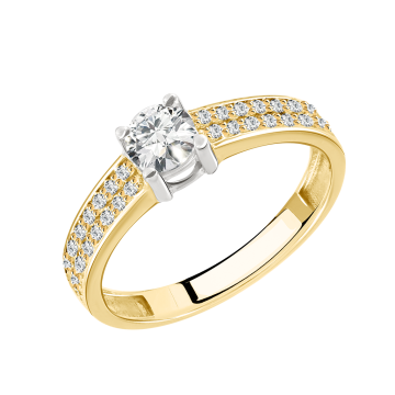 Gelb gold 585 Damenring mit Zirkonia 