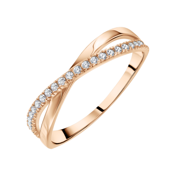 Damenring aus Rotgold 585° mit Zirkonia 