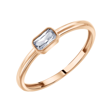 Damenring aus Rotgold 585° mit Zirkonia 