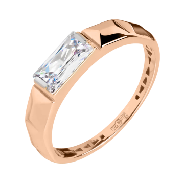Damenring aus Rotgold 585° mit Zirkonia 