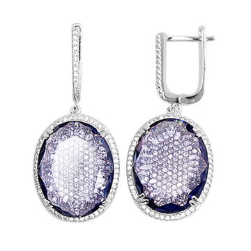 Серебряные серьги 925 пробы. Вставка: Фианиты 