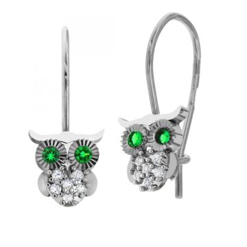 Children silver earrings with zirconia 