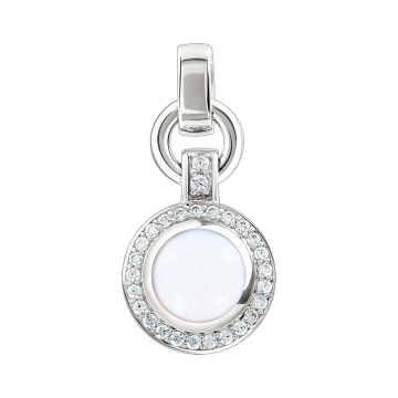 Anhänger aus 925er Sterling Silber mit Mondstein und Zirkonia 