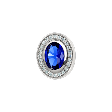 Серебряная подвеска 925 пробы. Вставка: Фианиты, сапфир HTS 