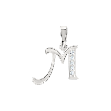 Silver pendant with cubic zirconia 