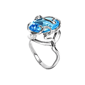 Damenring aus 925er Sterling Silber mit blau Topas 