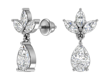 Серебряные серьги 925 пробы, вставка фианиты 