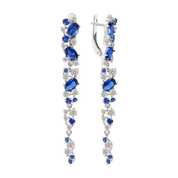 Серебряные серьги 925 пробы. Вставка: Фианиты 