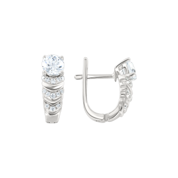 Серебряные серьги 925 пробы. Вставка: Фианиты 
