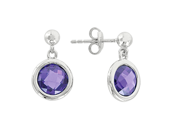 Серебряные серьги 925 пробы Аметистом 