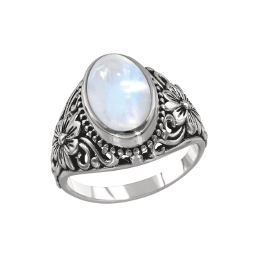 Damenring aus 925er Sterling Silber mit Mondstein 