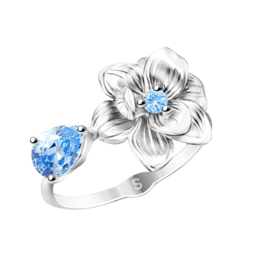 Silver ring with zirconia 