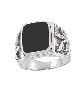 Man´s silver seal ring with onyx 