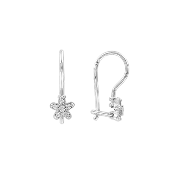 Kinder Ohrhänger aus 925er Sterling Silber mit Zirkonia 