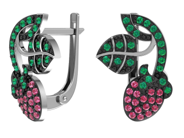 Silver earrings with zirconia 