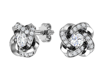 Серебряные серьги 925 пробы, вставка фианиты 