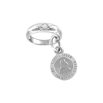 Taufring Anhänger 925er Sterling Silber mit Zirkonia 