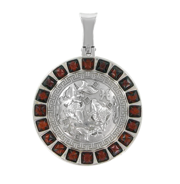 Anhänger Sternzeichen Fische aus 925er Sterling Silber mit echtem Bernstein 