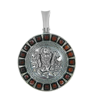 Anhänger Sternzeichen " Löwe" aus 925er Sterling Silber mit echtem Bernstein 