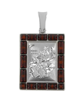 Anhänger Sternzeichen "Wassermann" aus 925er Sterling Silber mit echtem Bernstein 
