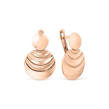 Earrings in red gold of 585 assay value 