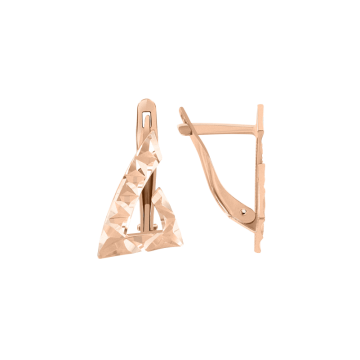 Earrings in red gold of 585 assay value 