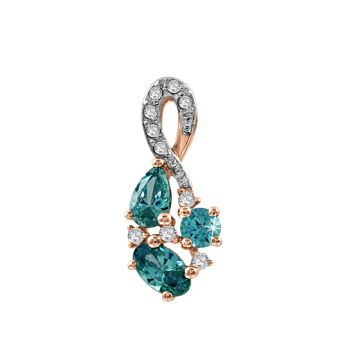 Pendant in rose gold 585 with Swarovski crystal, cubic zirconia 