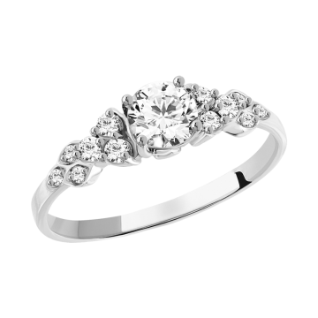 Weißgold 585°Damenring mit Zirkonia Swarovski 