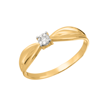 Gelb gold 585° Damenring mit Brillanten 