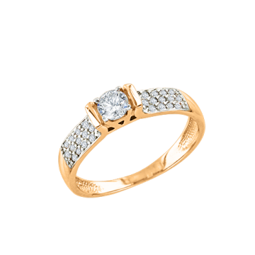 Gelb gold 585 Damenring mit Zirkonia Swarovski 