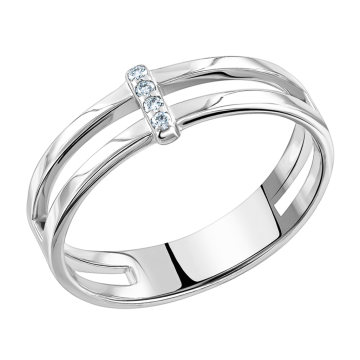 Weißgold 585° Damenring mit Brillanten 