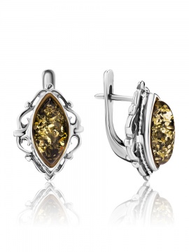 925er Sterling Silber Ohrringe mit Bernstein 