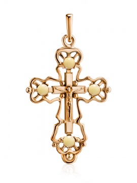 Anhänger aus Silber 925° Rotgold vergoldet mit Bernstein 