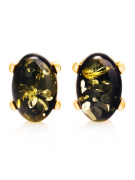 Ohrringe aus Silber 925° Rotgold vergoldet mit Bernstein 