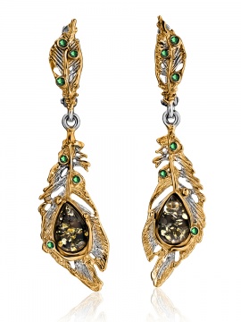 Ohrringe aus Silber 925° Rotgold vergoldet mit Bernstein 