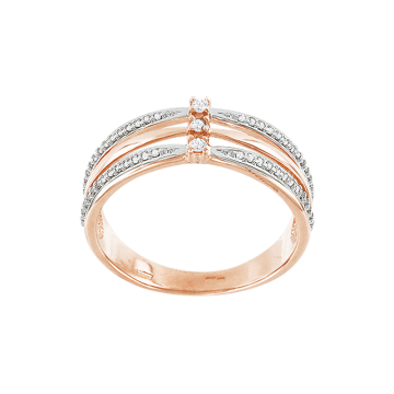 Damenring aus Rotgold 585° mit Zirkonia 