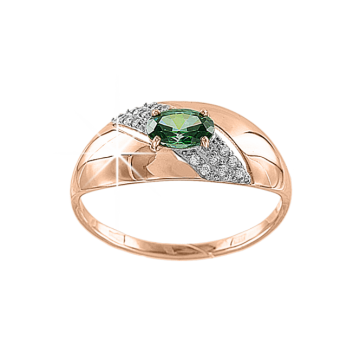 Damenring aus Rotgold 585° mit Zirkonia 