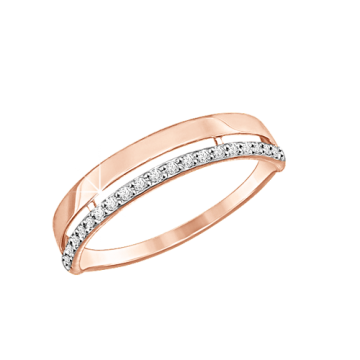 Damenring aus Rotgold 585° mit Zirkonia 