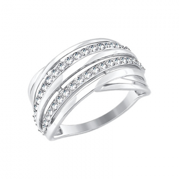 Женское кольцо из белого Золота 585 пробы с фианитами 