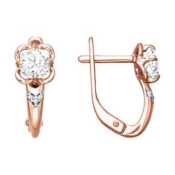 Ohrhänger aus Rotgold 585° mit Zirkonia 