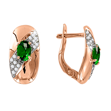 Ohrhänger aus Rotgold 585° mit Zirkonia 