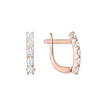 Kinder Ohrringe aus Rotgold 585° (14K) mit Zirkonia 