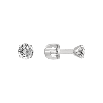 Серьги из белого Золота 585 пробы с фианитами 