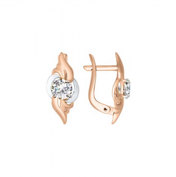 Ohrhänger aus Rotgold 585° mit Zirkonia 