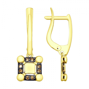 Gelb gold 585° (14K) Ohrringe mit Zirkonia 