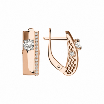 Ohrringe aus Rotgold 585° mit Zirkonia 