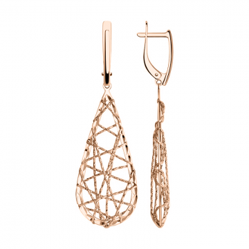 Серьги из красного золота 585 пробы 