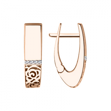 Ohrhänger aus Rotgold 585° mit Zirkonia 