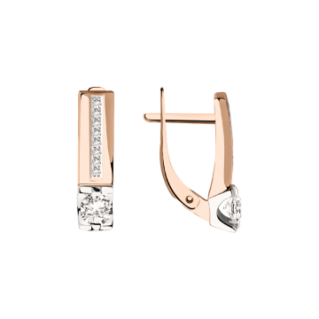 Ohrhänger aus Rotgold 585° mit Zirkonia 