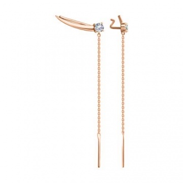 Ohrhänger aus Rotgold 585° mit Zirkonia 